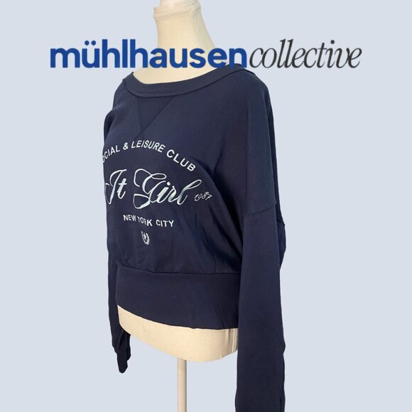 Grayson Threads NYC Graphic Sweatshirt “It Girl” Navy - Picture 3 of 6